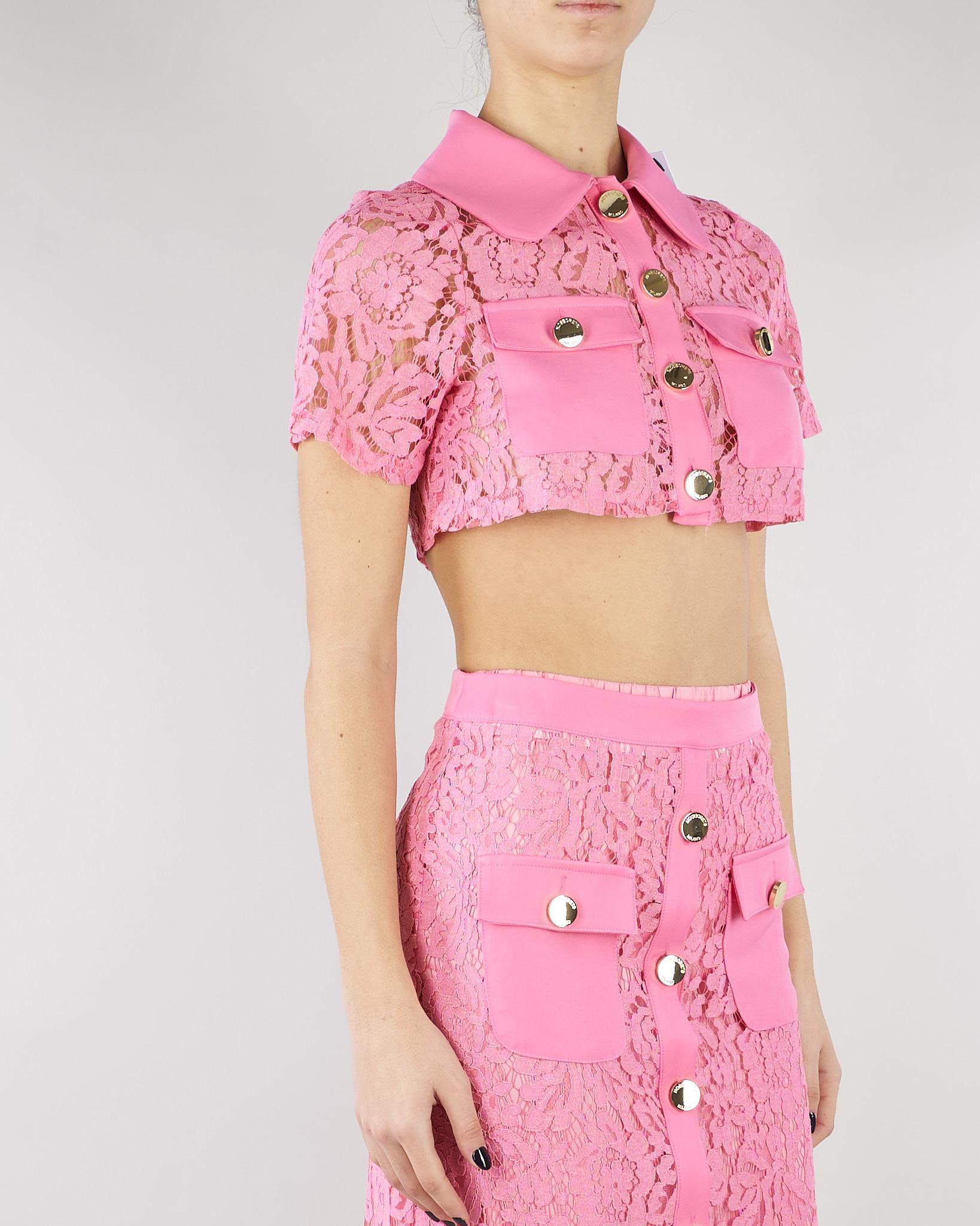 Camicia Rosa in pizzo NS108 50 NO SECRETS 