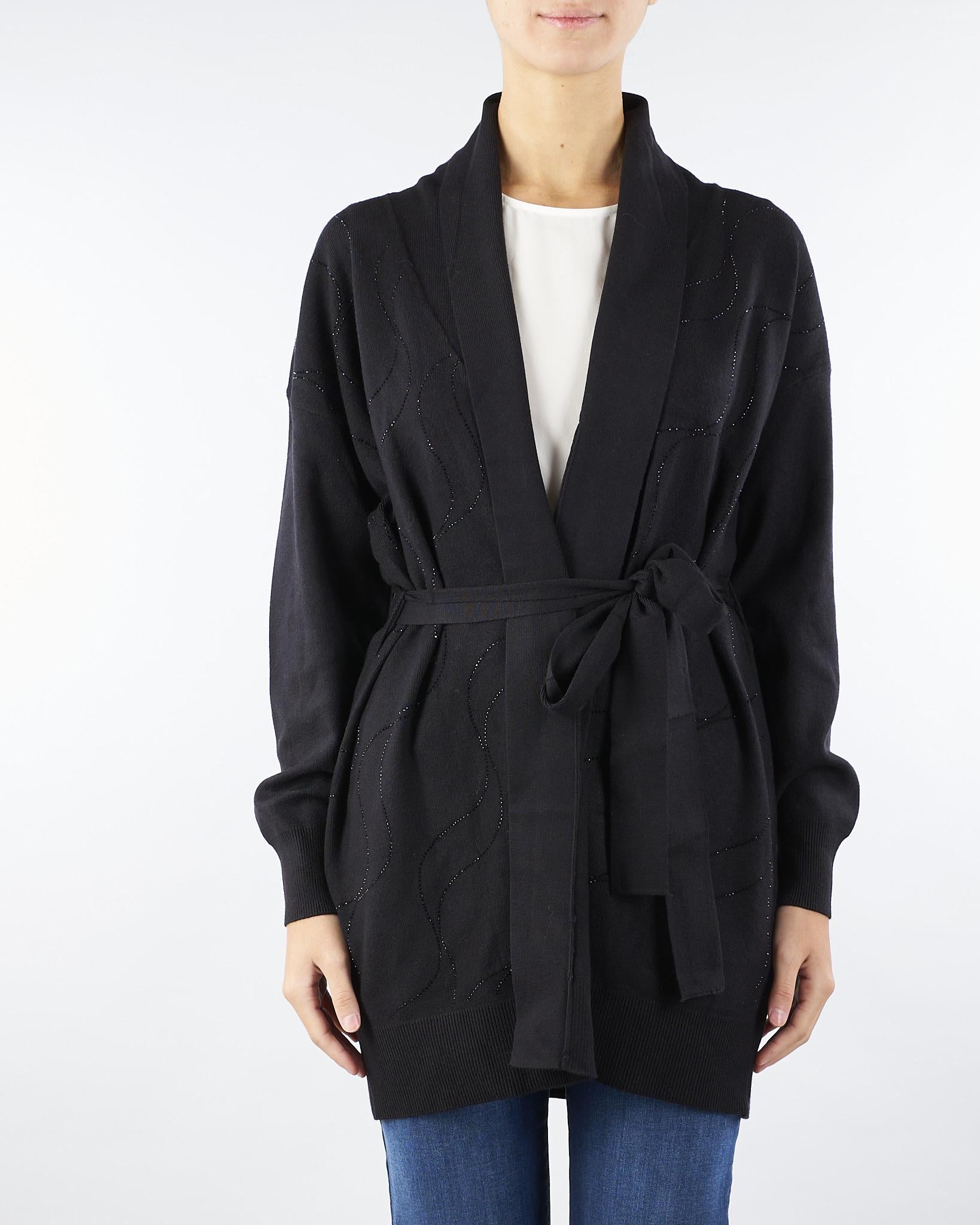 Cardigan vestaglia Nero con strass NS266 99 NO SECRETS 
