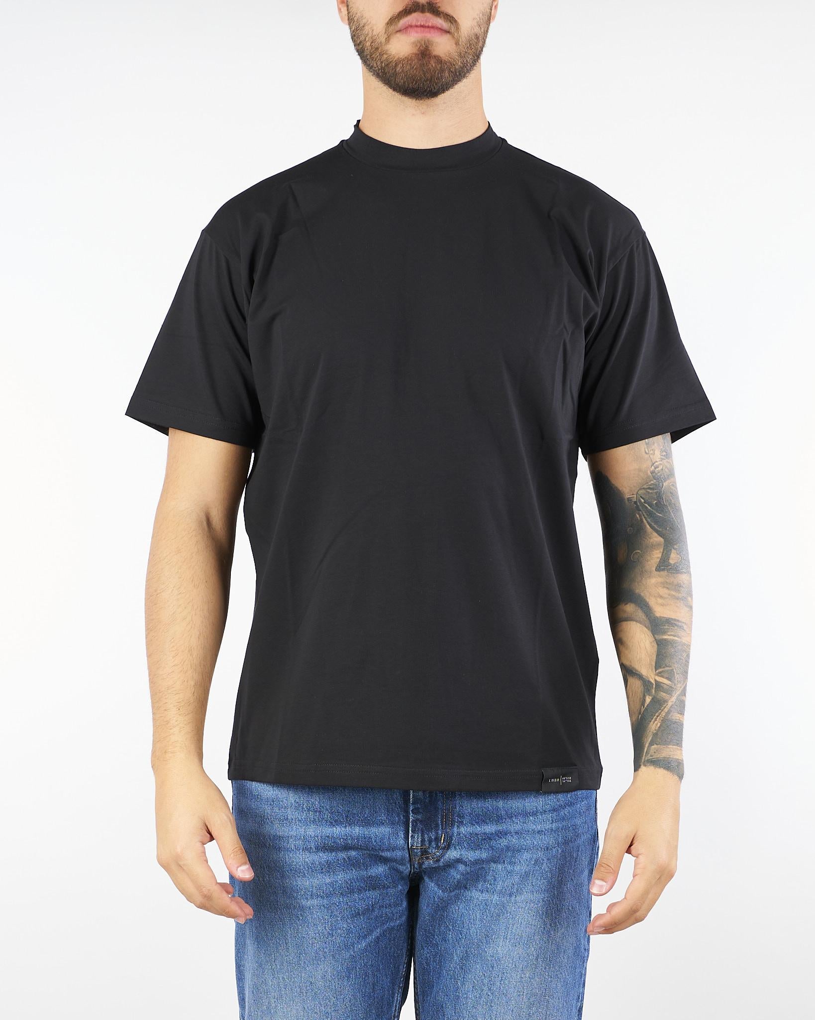 T-shirt basic Nero in cotone L1TFW25266574 D001 LOW BRAND 
