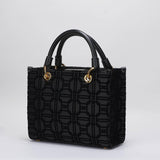 Shopper in tessuto flock con charms Elisabetta Franchi