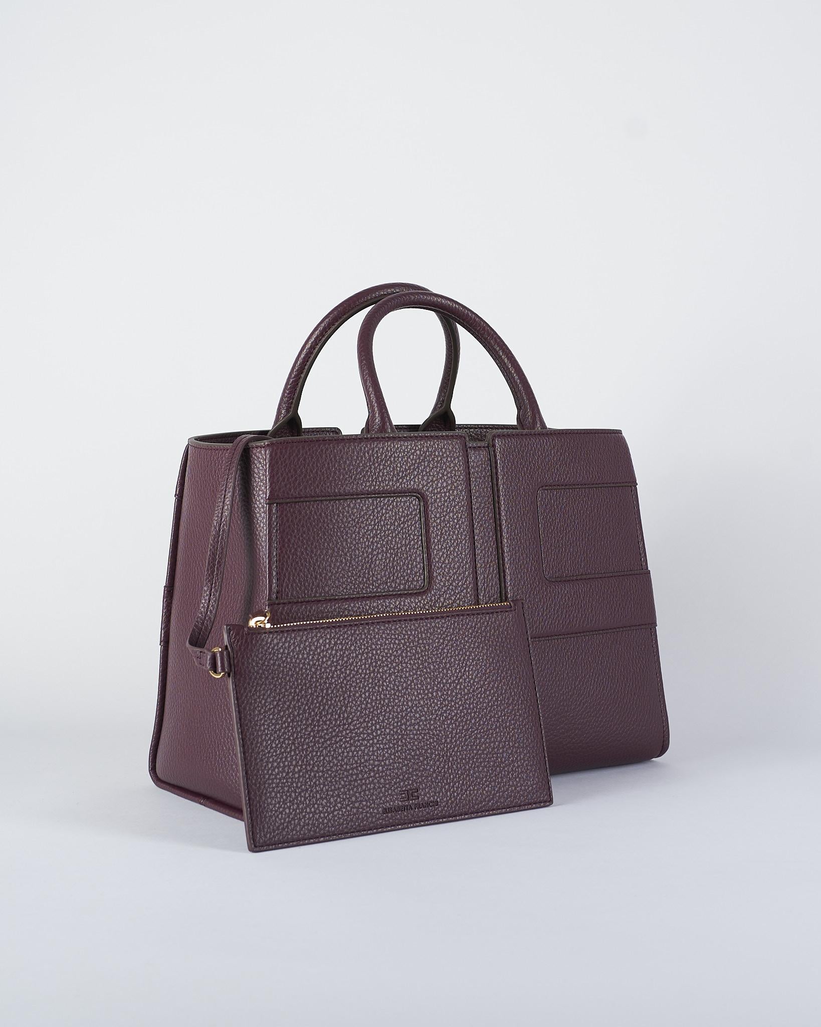 Borsa Merlot tote grande con logo BS34A56E2 EA4 ELISABETTA FRANCHI 