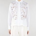 Camicia Bianco boxy in tela ramié con ricamo MSTCALI 31 MAX MARA STUDIO 