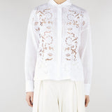 Camicia Bianco boxy in tela ramié con ricamo MSTCALI 31 MAX MARA STUDIO 