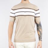 Maglia Sabbia a righe in cotone ice crèpe