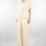 Pantalone Crema con pences M6PF03 336 MEIMEIJ 