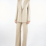 Pantalone Beige in flanella stretch LAMBRO 52 MAX MARA STUDIO 