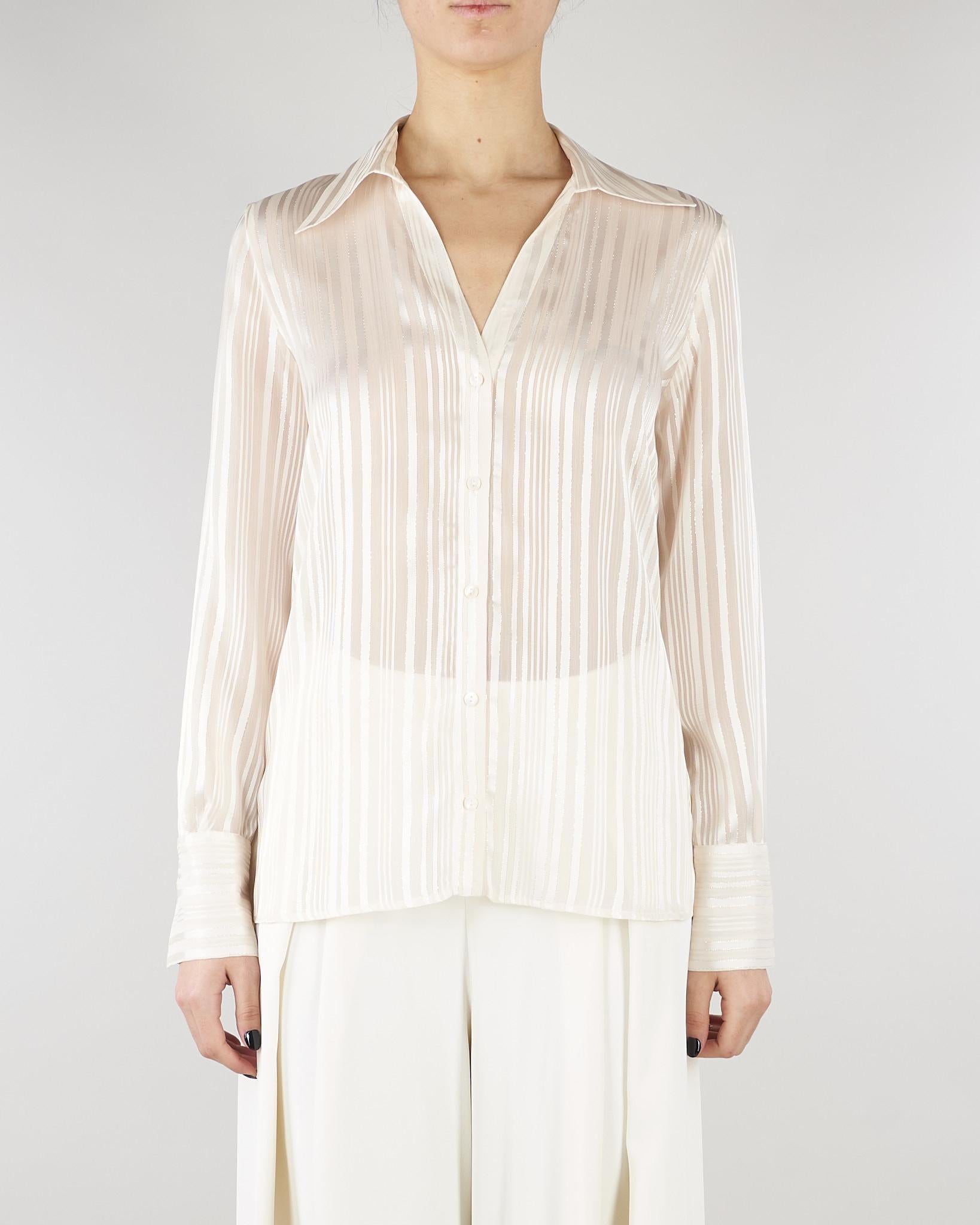 Camicia Champagne con texture a righe PBPDONNOLA 1 PENNY BLACK 