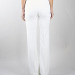 Pantaloni Avorio in doppio crêpe stretch con logo ricamato PA17161E2 360 ELISABETTA FRANCHI 