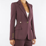 Giacca Merlot in crêpe leggero con dettagli gioiello GI17556E2 EA4 ELISABETTA FRANCHI 