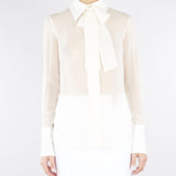 Camicia Avorio in georgette e crêpe con fusciacca CA14861E2 360 ELISABETTA FRANCHI 