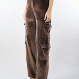 Pantalone Cargo Cioccolato in velluto NS153 85 NO SECRETS 