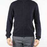 Cardigan Jacquard Blu con zip EM003503AF14113 UB109 EMPORIO ARMANI 
