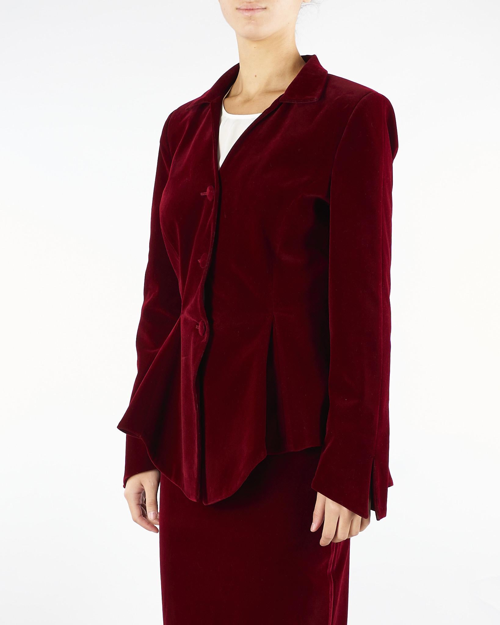 Giacca Bordeaux in velluto ACT15182GI1043 85 ACTUALEE 