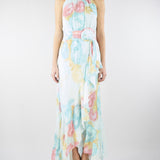 Abito Acqua con volant e rosa in georgette stampata MLLFIERO 6 MARELLA 