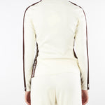 Maglia Milk-Coffee in viscosa con bande lucide<BR/> MK03S56E2 EG2 ELISABETTA FRANCHI 