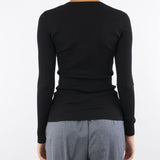 Maglia Nero a costine con taschino MK12B56E2 110 ELISABETTA FRANCHI 