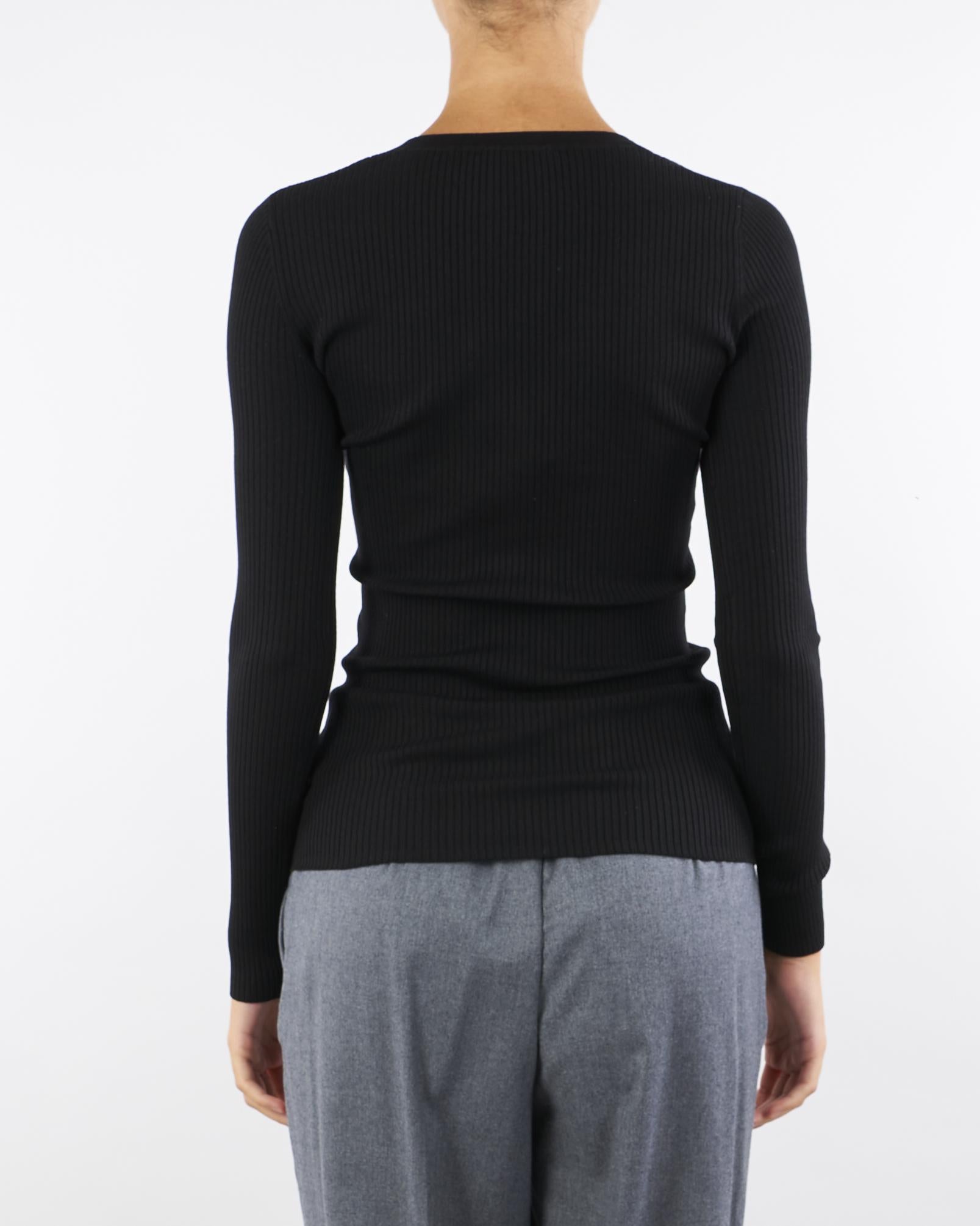 Maglia Nero a costine con taschino MK12B56E2 110 ELISABETTA FRANCHI 