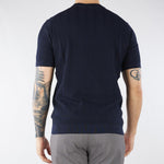 Maglia Blu jacquard in pura seta e cotone DK17058 89 DIKTAT 