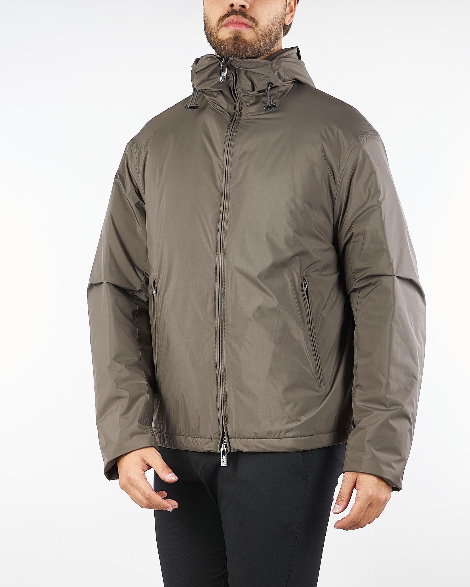 Giubbotto Fango con cappuccio in nylon EM003042AF18503 U8143 EMPORIO ARMANI 