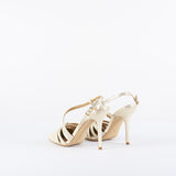 Decollete Platino in pelle lavorata