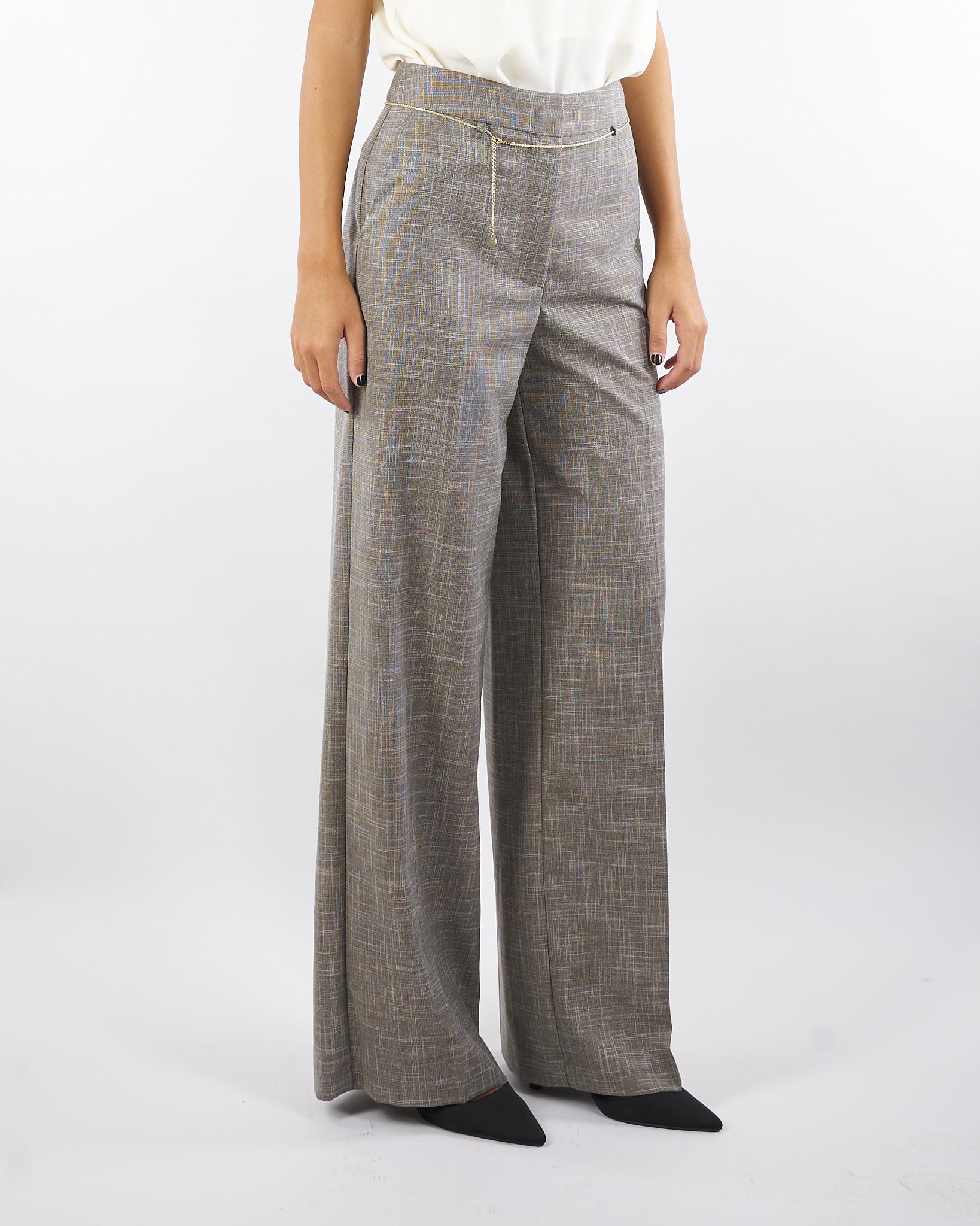 Pantaloni Tortora in tela tramata PA01501TTEL0013 V00 SIMONA CORSELLINI 