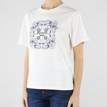 T-shirt Bianco in cotone con stampa e ricami WKDWEST 6 MAX MARA WEEKEND 