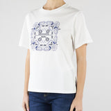 T-shirt Bianco in cotone con stampa e ricami WKDWEST 6 MAX MARA WEEKEND 