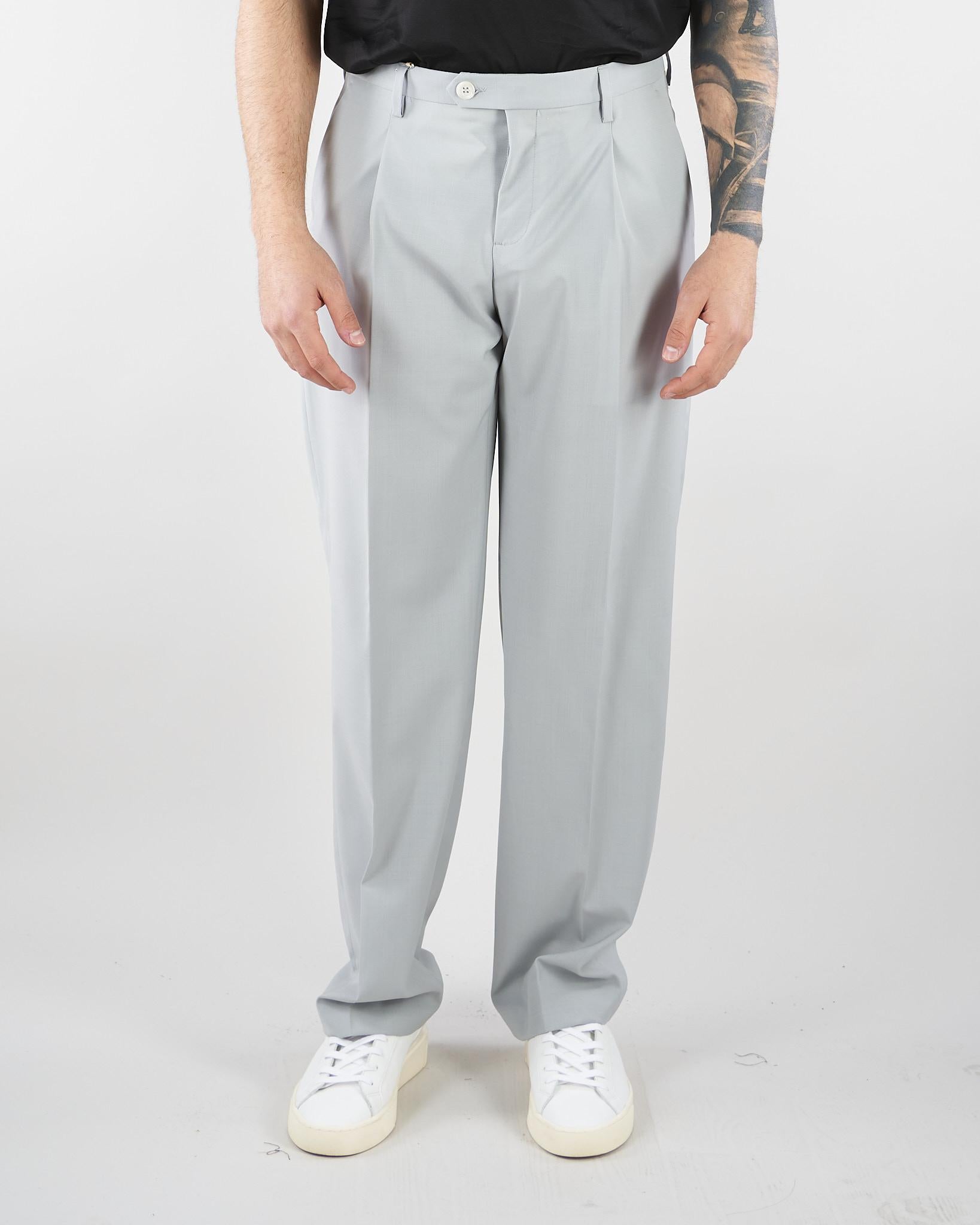 Pantalone Grigio in fresco lana con pences Relaxed fit PAU3DICI041 98 3DICI 