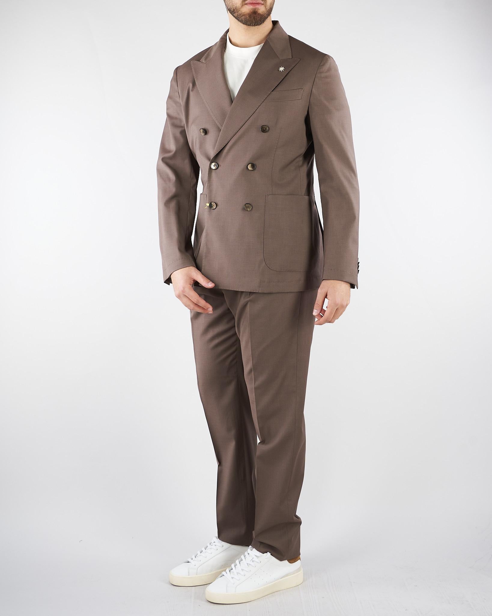 Abito doppiopetto Tortora in fresco lana 4032A3738260000 29 MANUEL RITZ 