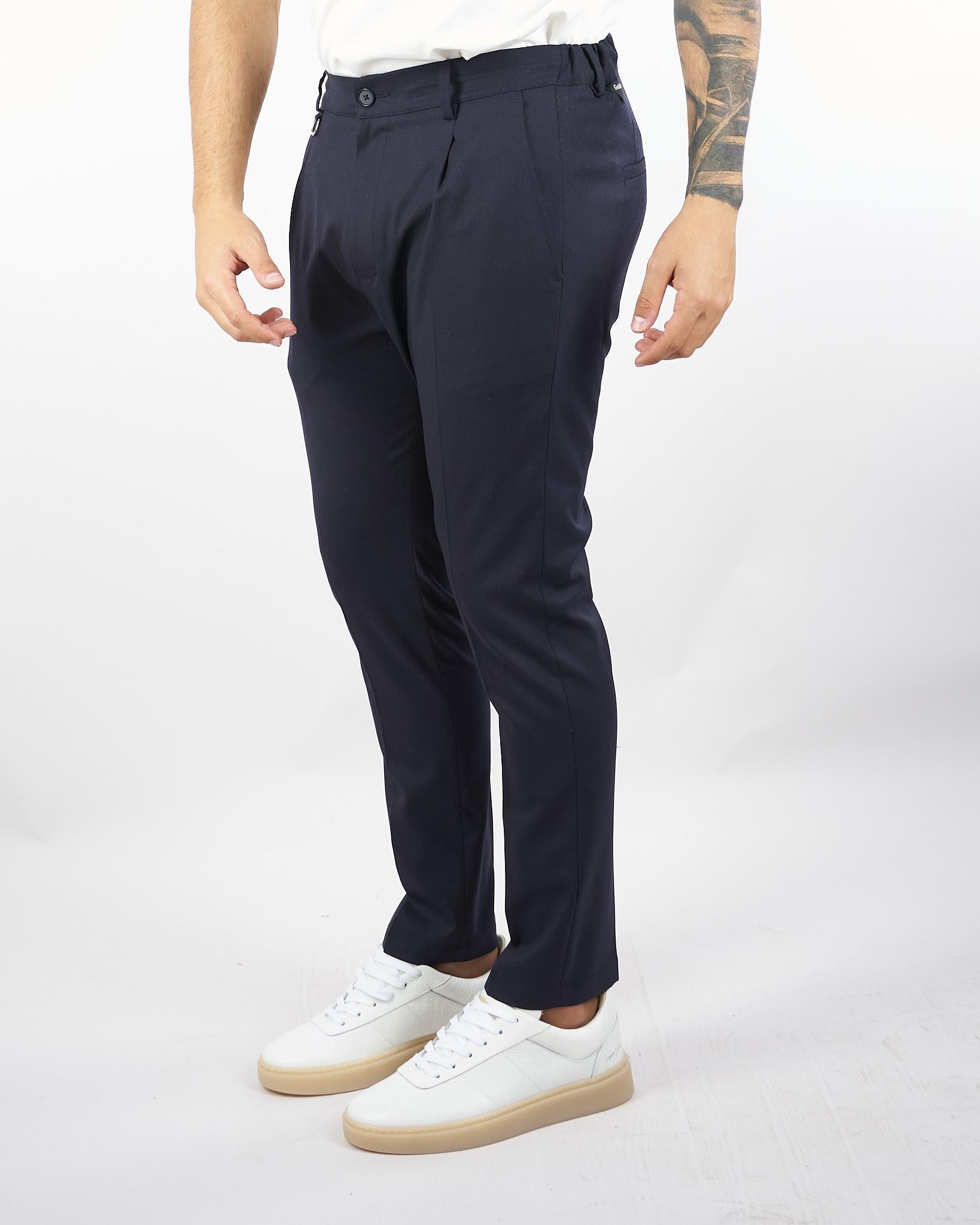 Pantalone Blu in fresco lana con elastico in vita Max GC1PFW25266847 E044 GOLDEN CRAFT 