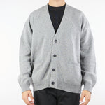 Cardigan Grigio in pura lana e cashmere relaxed fit F5PKMACA037 100 A PAPER KID 