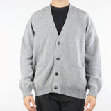 Cardigan Grigio in pura lana e cashmere relaxed fit F5PKMACA037 100 A PAPER KID 