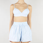 Top Celeste con strass all over NS229 40 NO SECRETS 