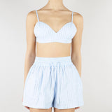 Top Celeste con strass all over NS229 40 NO SECRETS 