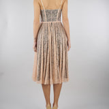 Abito Nude-Nero in pizzo floreale AB97162E2 EM3 ELISABETTA FRANCHI 