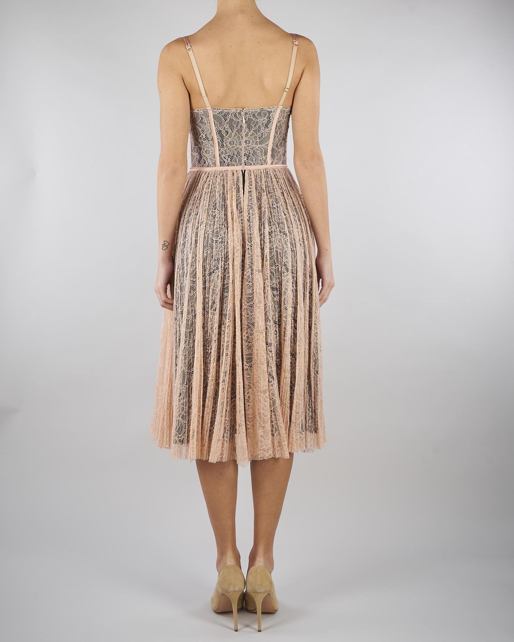 Abito Nude-Nero in pizzo floreale AB97162E2 EM3 ELISABETTA FRANCHI 