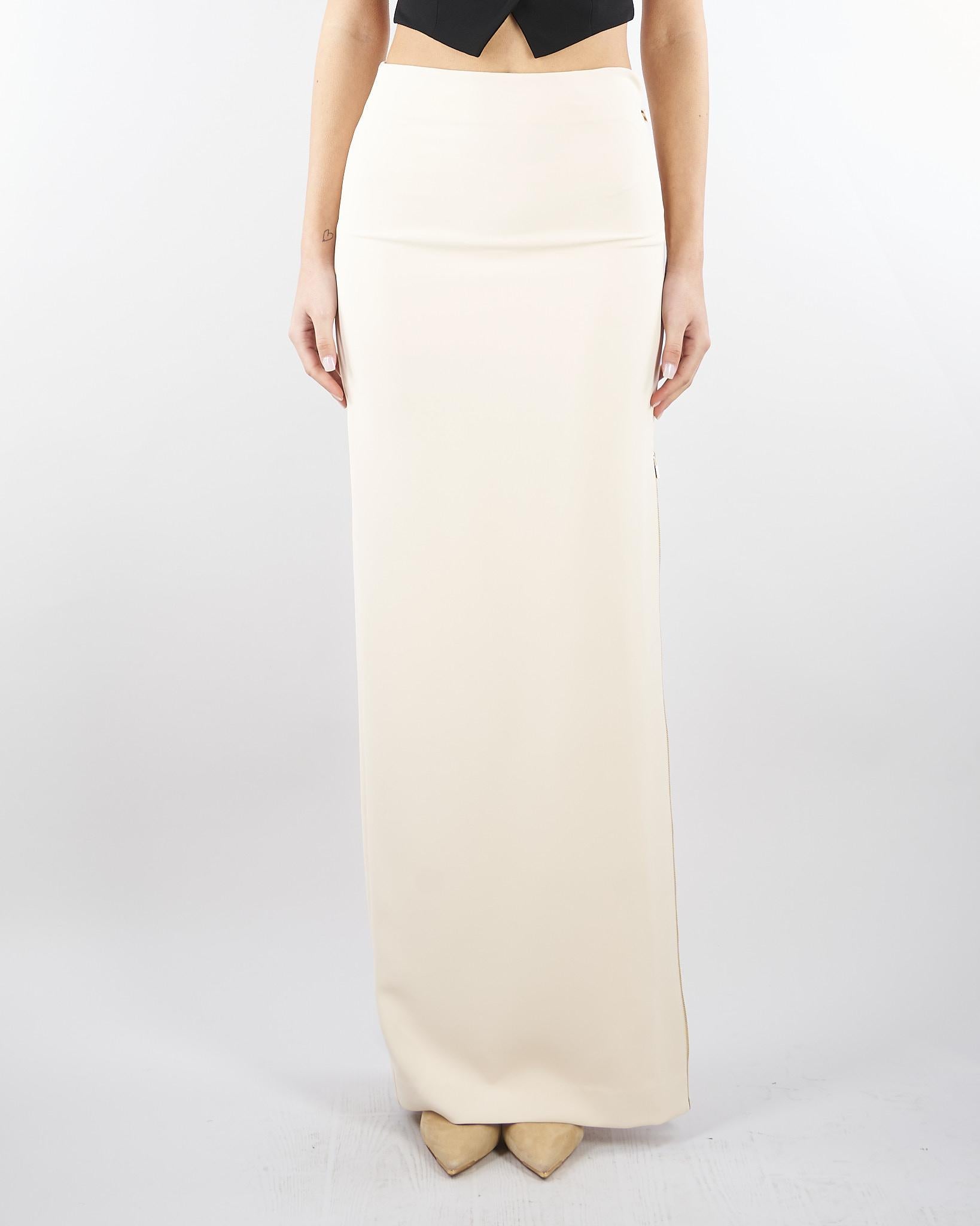 Gonna Burro in crêpe leggero con zip gioiello GO16561E2 193 ELISABETTA FRANCHI 