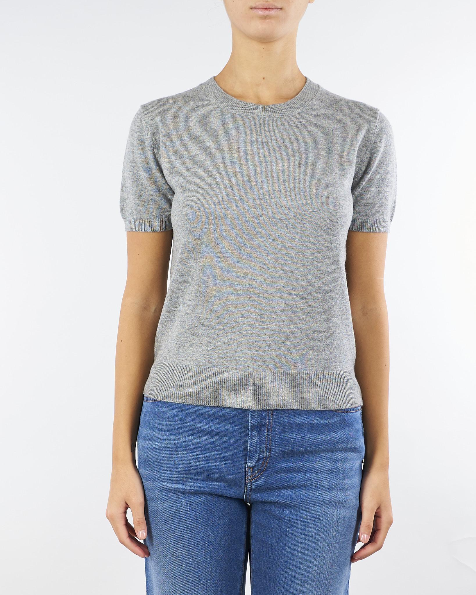 Maglia Grigio in misto lana con maniche corte RI5NT047 0007 ICONA 
