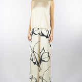 Blusa Crema in viscosa con apertura sul retro