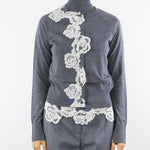 Cardigan e top a lupetto Antracite con pizzo RF5222MA82O 02070 BLUGIRL 