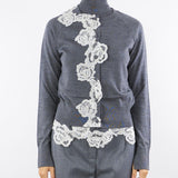 Cardigan e top a lupetto Antracite con pizzo RF5222MA82O 02070 BLUGIRL 