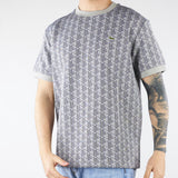 T-shirt Grigio slim fit con monogramma jacquard TH1197 41I LACOSTE 