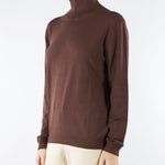 Maglia Dolcevita Marrone in filato di seta e lana KIKU 4 MAX MARA WEEKEND 