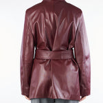 Giacca Bordeaux in nappa con cintura TOLMIN 1 MAX MARA STUDIO 