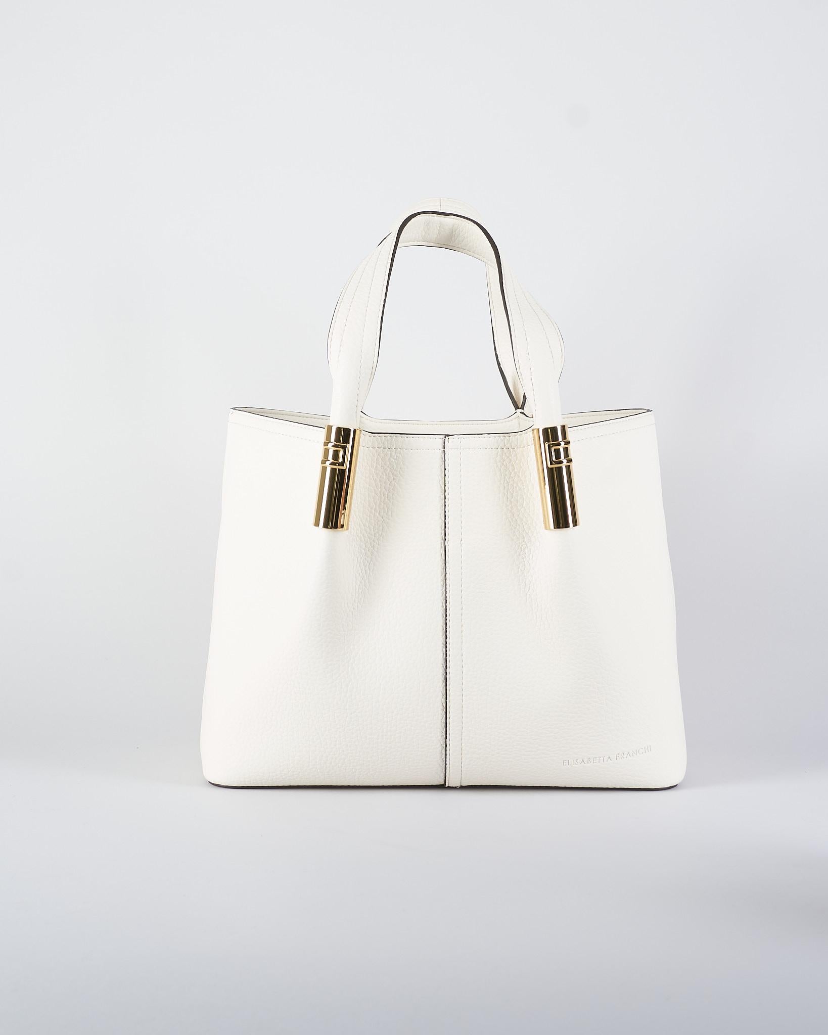 Borsa Tote media Milk con dettagli logo BS42A56E2 DZ9 ELISABETTA FRANCHI 