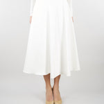 Gonna Avorio in duchesse con logo gioiello GO15661E2 360 ELISABETTA FRANCHI 
