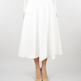 Gonna Avorio in duchesse con logo gioiello GO15661E2 360 ELISABETTA FRANCHI 