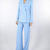 Tailleur Azzurro doppiopetto con pantalone dritto