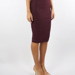 Gonna Merlot in maglia a rombi con dettaglio gioiello GK20B56E2 EA4 ELISABETTA FRANCHI 