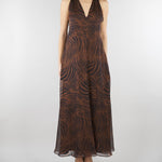 Abito Marrone in chiffon di seta stampato MSTSALICE 2 MAX MARA STUDIO 